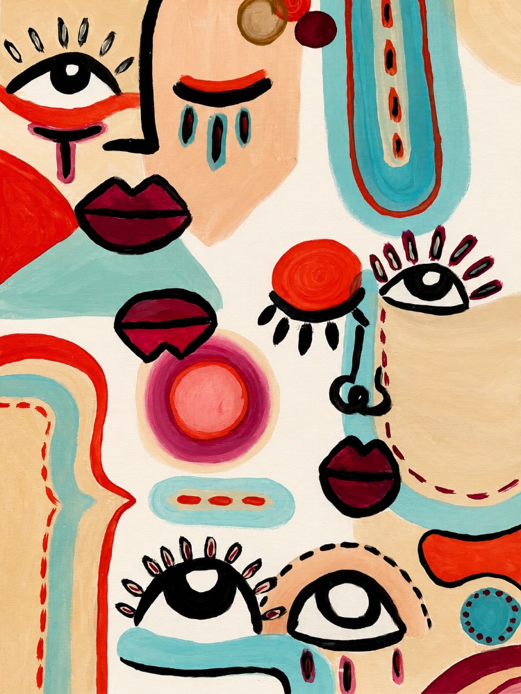 Acryl Line-Art entsteht auf Leinwand